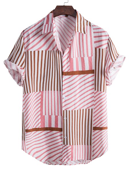 Cotton Holiday Shirts & Tops, Pink, Men's Floral shirt