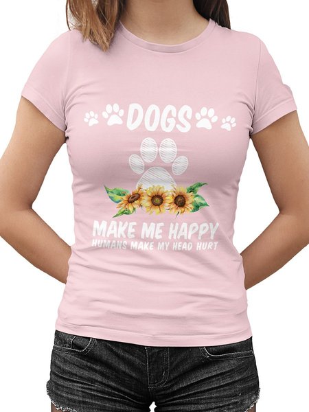 Dogs Make Me Happy Cotton Short Sleeve Casual Printed Shirts & Top, Pink, T-shirts
Dogs Make Me Happy Cotton Short Sleeve Casual Printed Shirts & Top, Pink, T-shirts