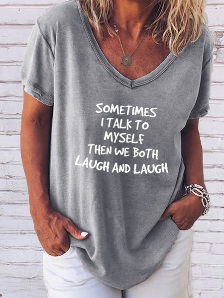 Sometimes I Talk to Myself Tee, Gray, T-Shirts
