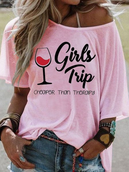 Girl's Trip Cheaper Than Therapy Women's T-Shirt, Pink, T-shirts