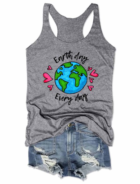 Earth Day Every Day Tank Top, Gray, Tank Tops