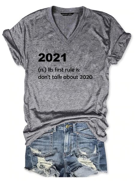 2021 Its First Rule Is Do't Talk About 2020 Short Sleeve Printed Woman Tee, Gray, T-shirts
2021 Its First Rule Is Do't Talk About 2020 Short Sleeve Printed Woman Tee, Gray, T-shirts