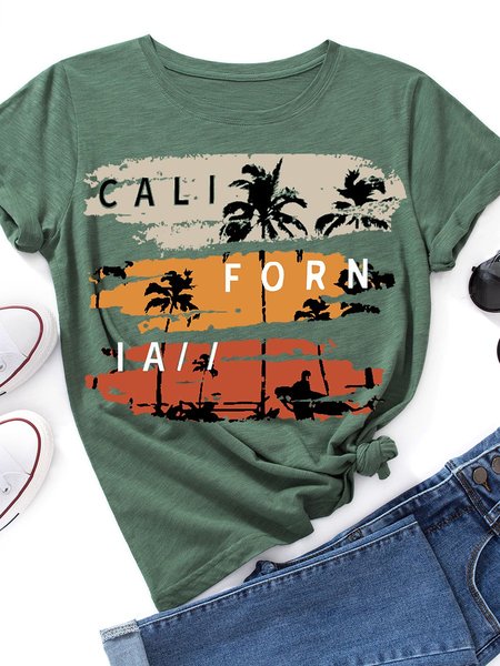 Cali Forn Women's T-Shirt, Army green, T-shirts
