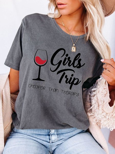 Girl's Trip Cheaper Than Therapy Women's T-Shirt, Grey, T-shirts