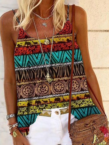Paisley Sleeveless Printed Cotton-blend Crew Neck Vintage Summer Multicolor Top, Tank Top
Paisley Sleeveless Printed Cotton-blend Crew Neck Vintage Summer Multicolor Top, Tank Top