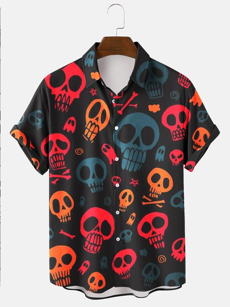 Skull Casual Shirts, Black, Men's shirts