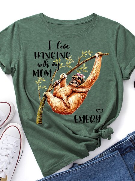 I Love Hanging With My Mom Women's T-Shirt, Army green, T-shirts