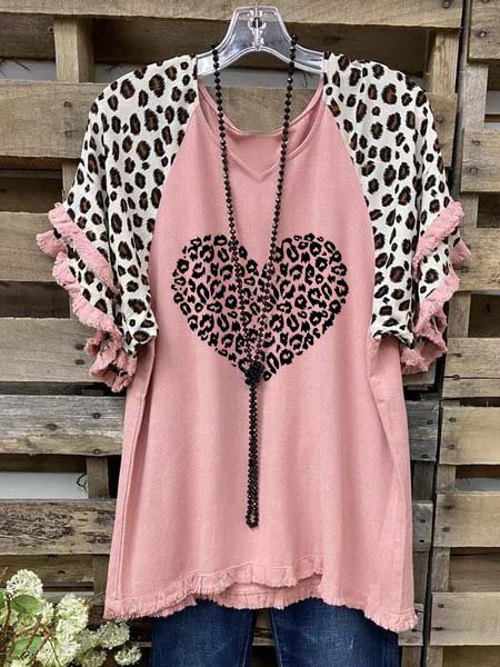 Cotton-Blend Leopard-Print Casual Short Sleeve Shirts & Tops, Pink, Blouses & Shirts
Cotton-Blend Leopard-Print Casual Short Sleeve Shirts & Tops, Pink, Blouses & Shirts