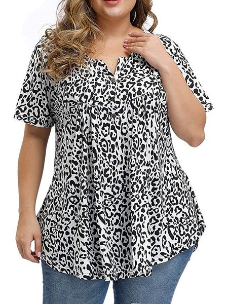 Cotton Polka Dots Casual Tops, Black dot, T-Shirts