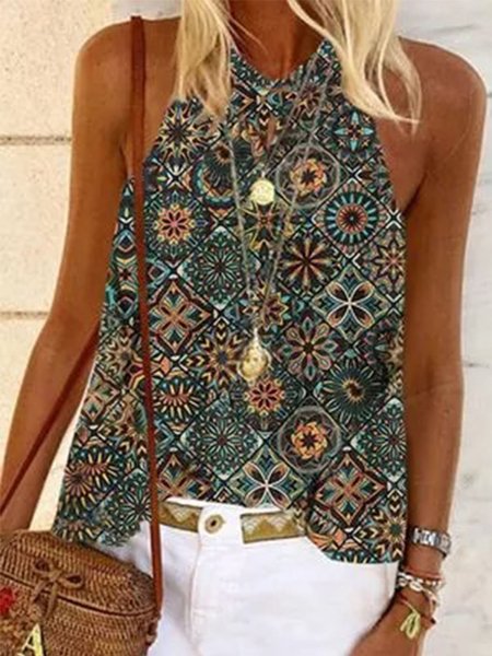 Cotton Casual Sleeveless Shirts & Tops, Multicolor, Tank Tops & Camis