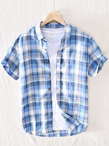Men's Lattice Printed Patchwork National Style Short Sleeve Cotton Breathable Casual Loose Shirt, Blue, Men's Floral shirt
Men's Lattice Printed Patchwork National Style Short Sleeve Cotton Breathable Casual Loose Shirt, Blue, Men's Floral shirt
