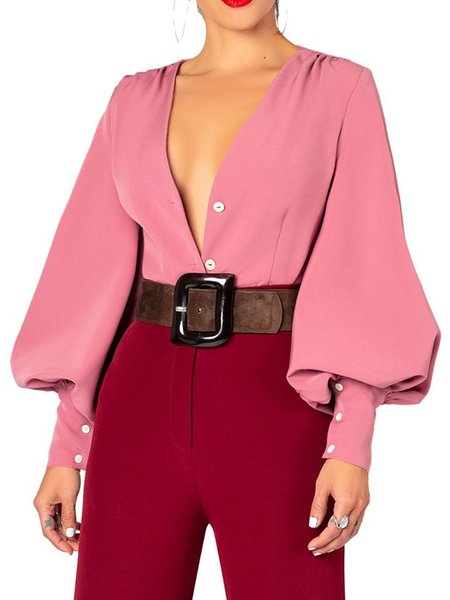 Work Long Sleeve Top, Pink, Blouses and Shirts