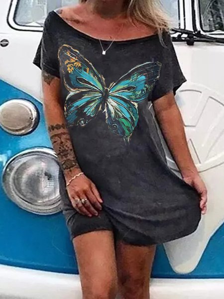 Shift O-Neck Casual Butterfly Knitting Dress, Dark gray, Floral Dresses
Shift O-Neck Casual Butterfly Knitting Dress, Dark gray, Floral Dresses