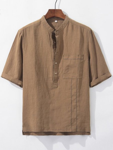 Men's Printed Patchwork National Style Short Sleeve Casual Loose Shirt, Coffee, Men's basic shirt
Men's Printed Patchwork National Style Short Sleeve Casual Loose Shirt, Coffee, Men's basic shirt