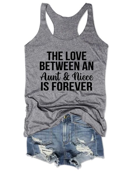 The Love Between An Aunt & Niece Is Forever Tank Top, Gray, T-shirts