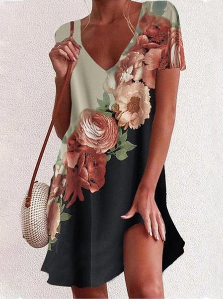 New Women Chic Plus Size Vintage Boho Holiday Floral Short Sleeve Women Dress, Gray, Mini Dresses
New Women Chic Plus Size Vintage Boho Holiday Floral Short Sleeve Women Dress, Gray, Mini Dresses