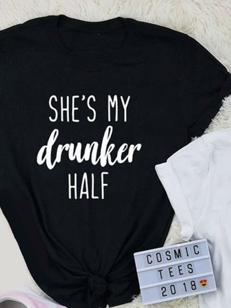 She's My Drunker Half Couple T-Shirts, Black, Sister T-shirts