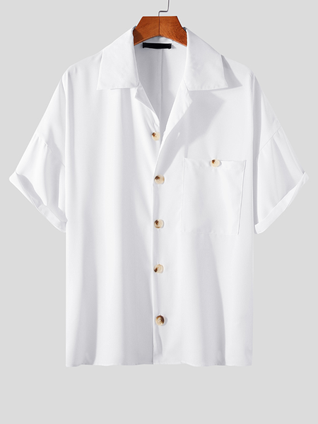 Casual Shirts, White, Short Sleeves Shirts