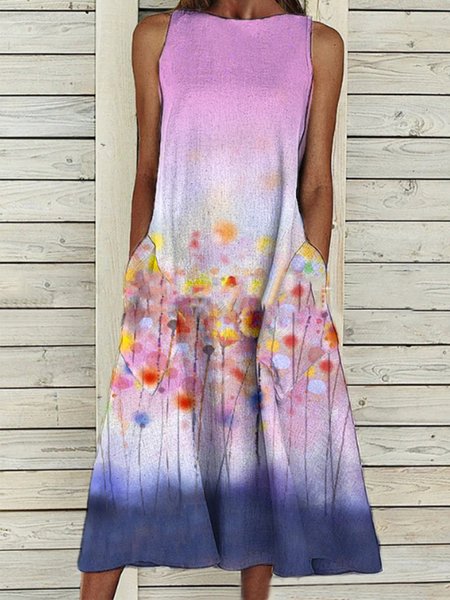 Vintage Floral Printed Plus Size Sleeveless Crew Neck Casual Dresses, Flower, Dresses
Vintage Floral Printed Plus Size Sleeveless Crew Neck Casual Dresses, Flower, Dresses