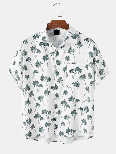 Mens All Over Coconut Tree Print Holiday Short Sleeve Shirts With Pocket, White, Men's Floral shirt
Mens All Over Coconut Tree Print Holiday Short Sleeve Shirts With Pocket, White, Men's Floral shirt