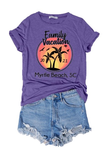 Family Vacation Shirts, Purple, T-shirts