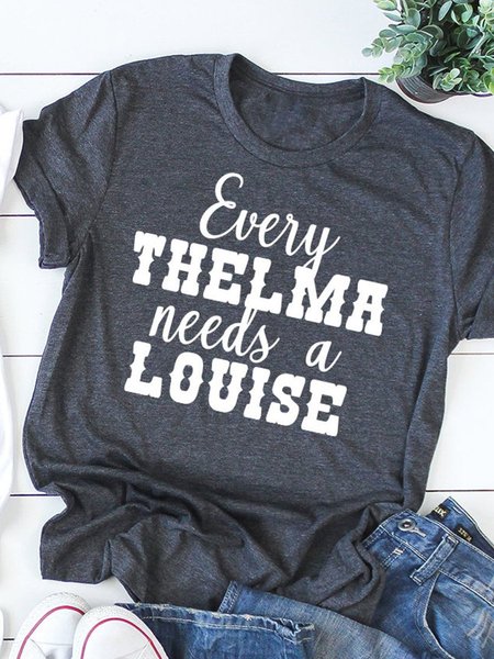 Every Thelma Needs A Louise Couple Tee, Deep gray, Couple T-shirts