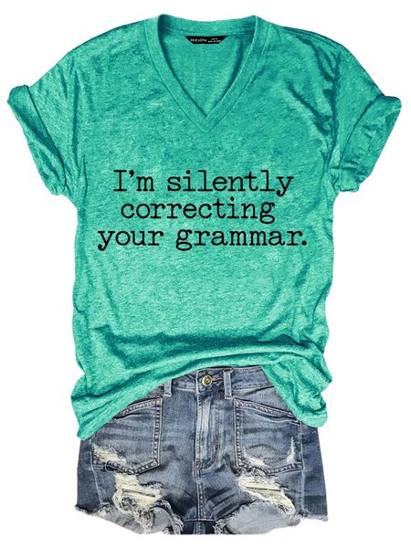 I 'M Silently Correcting Your Grammar Short Sleeve Women Tee, Grass green, T-shirts
I 'M Silently Correcting Your Grammar Short Sleeve Women Tee, Grass green, T-shirts