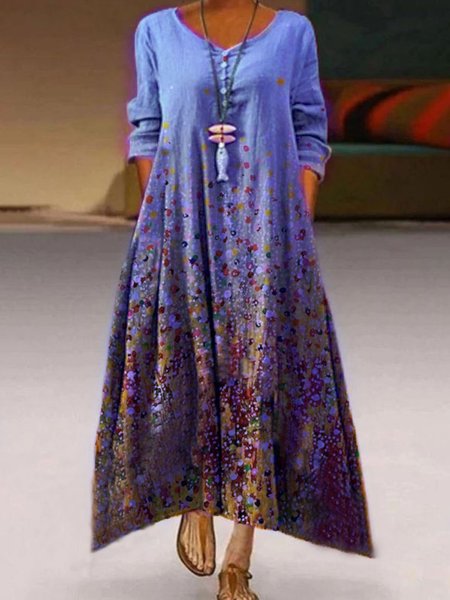 Spring Summer Casual Floral Printed 3/4 Sleeve Crew Neck Maxi Dresses, Blue, Dresses
Spring Summer Casual Floral Printed 3/4 Sleeve Crew Neck Maxi Dresses, Blue, Dresses