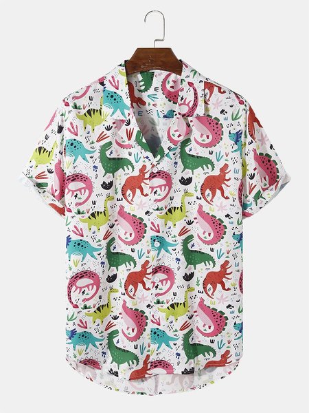 Printed Shirts & Tops, As picture, Short Sleeves Shirts