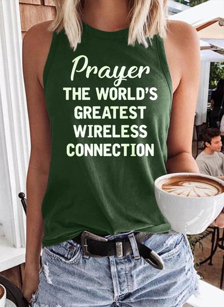 Prayer The World's Greatest Connection Tank Top, Dark green, Tank Tops