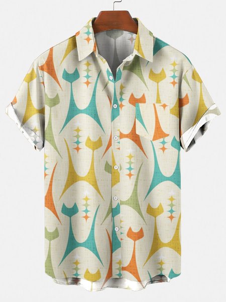 Men's 50's New Style Cats Short Sleeve Casual Loose Shirt, Beige, Men's Floral shirt
Men's 50's New Style Cats Short Sleeve Casual Loose Shirt, Beige, Men's Floral shirt