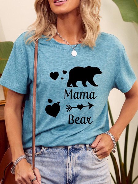 Mother's Day MamaBear Graphic Tee, Lake blue, T-shirts