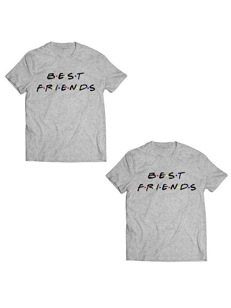 Best Friends Graphic Tee, Gray, Sister T-shirts