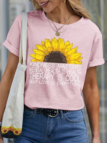 Mental Health Matters Kindness Matters Self-Love Therapy Women's T-Shirt, Pink, T-shirts
