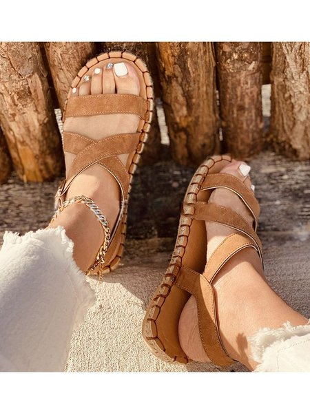 Casual Sandals, Brown, Slippers