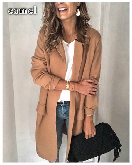 Casuale Capispalla Vintage Tinta Unita Maniche Lunghe Tasche, Giallo, Outerwear
Casuale Capispalla Vintage Tinta Unita Maniche Lunghe Tasche, Giallo, Outerwear