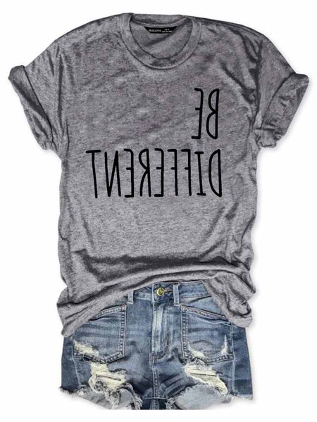 Lookface Women Cute T Shirt, Gray, Tops