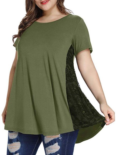 Plus Size Fashion Lace T Shirt Daily Tshirt Casual Summer Ladies Loose O-Neck Tunic Tops Female Women Short Sleeve Shirt Blusas, Green, T-Shirts
Plus Size Fashion Lace T Shirt Daily Tshirt Casual Summer Ladies Loose O-Neck Tunic Tops Female Women Short Sleeve Shirt Blusas, Green, T-Shirts