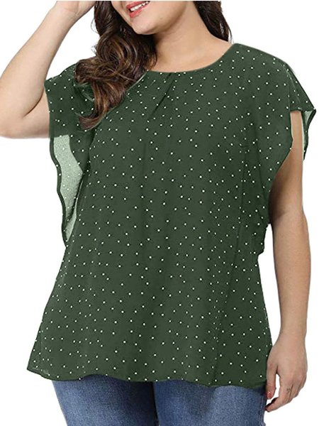 Plus Size Chiffon Tshirt Women Casual Summer Ruffles Loose Short Sleeve Tops Blusas Large size ladies Dot tops Female T-Shirt, Green, T-Shirts
Plus Size Chiffon Tshirt Women Casual Summer Ruffles Loose Short Sleeve Tops Blusas Large size ladies Dot tops Female T-Shirt, Green, T-Shirts