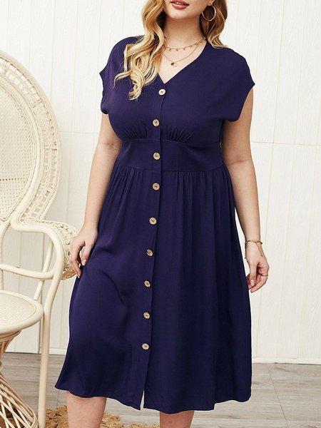 Plain Crew Neck Short Sleeve Polyester Cotton Knitting Dress, Purplish blue, Dresses
Plain Crew Neck Short Sleeve Polyester Cotton Knitting Dress, Purplish blue, Dresses