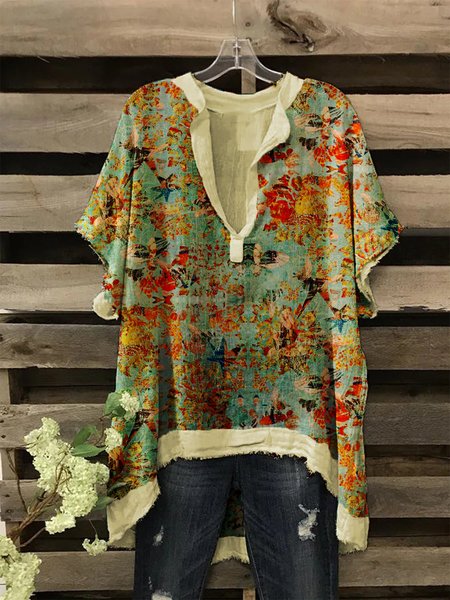 Planting Memory Holiday Floral-Print Shirt Collar Cotton-Blend Tops, As picture, Blouses & Shirts
Planting Memory Holiday Floral-Print Shirt Collar Cotton-Blend Tops, As picture, Blouses & Shirts