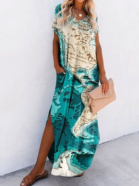 World Map Printing Short Sleeve Maxi Knitting Dress, As picture, Tie dye dress
World Map Printing Short Sleeve Maxi Knitting Dress, As picture, Tie dye dress