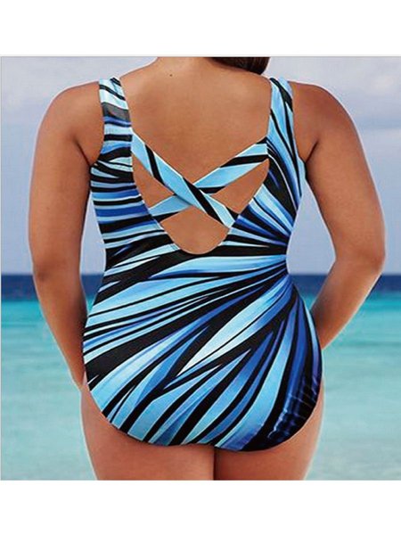 Plus size summer Holiday One piece, Lightblue, swimwear>>One-Pieces