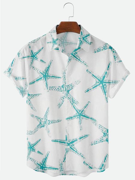 Mens Sea Life Starfish Print Lapel Casual Loose Short Sleeve Hawaiian Shirt, White, Shirts
Mens Sea Life Starfish Print Lapel Casual Loose Short Sleeve Hawaiian Shirt, White, Shirts