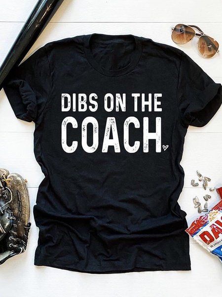 Dibs On The Coach Women Tee, Black, T-shirts