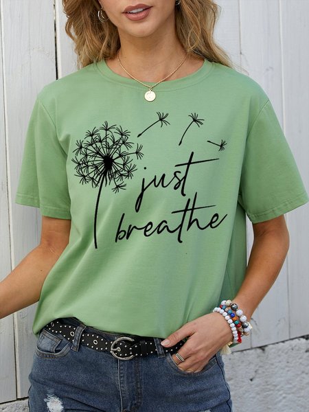 Dandelion Just Breathe Women's T-Shirt, Army green, T-shirts
