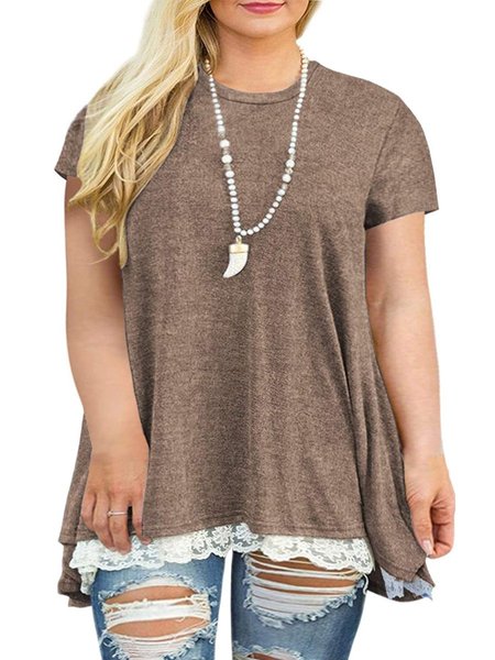 Women Plus Size XL- Lace Short Sleeve A-Line Tunics Top Blouse Shirt, Khaki, T-Shirts
Women Plus Size XL- Lace Short Sleeve A-Line Tunics Top Blouse Shirt, Khaki, T-Shirts