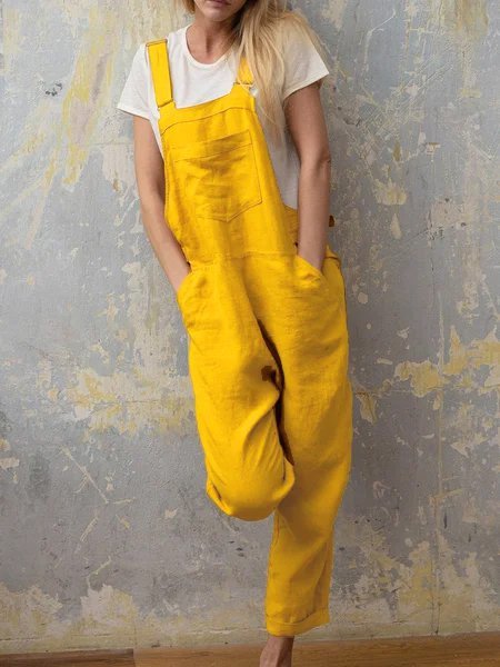 Casual Jumpsuit Women’s Cotton-blend Linen Overall Romper, Yellow, Jumpsuits&Rompers
Casual Jumpsuit Women’s Cotton-blend Linen Overall Romper, Yellow, Jumpsuits&Rompers