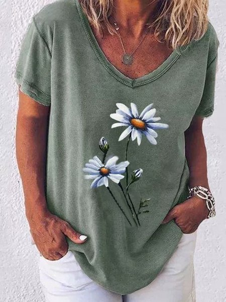 Vintage Maniche Corte Margherita Stampata Floreale Scollo a V taglia grande Casuale Top, Verde, Tops
Vintage Maniche Corte Margherita Stampata Floreale Scollo a V taglia grande Casuale Top, Verde, Tops
