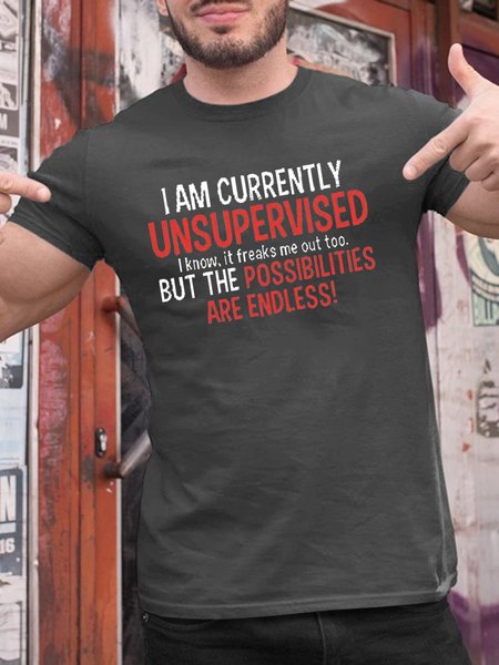 I Am Currently Unsupervised I Know It Freaks Me Out Too But The Possibilities Are Endless Graphic Tee, Deep gray, T-shirts
I Am Currently Unsupervised I Know It Freaks Me Out Too But The Possibilities Are Endless Graphic Tee, Deep gray, T-shirts